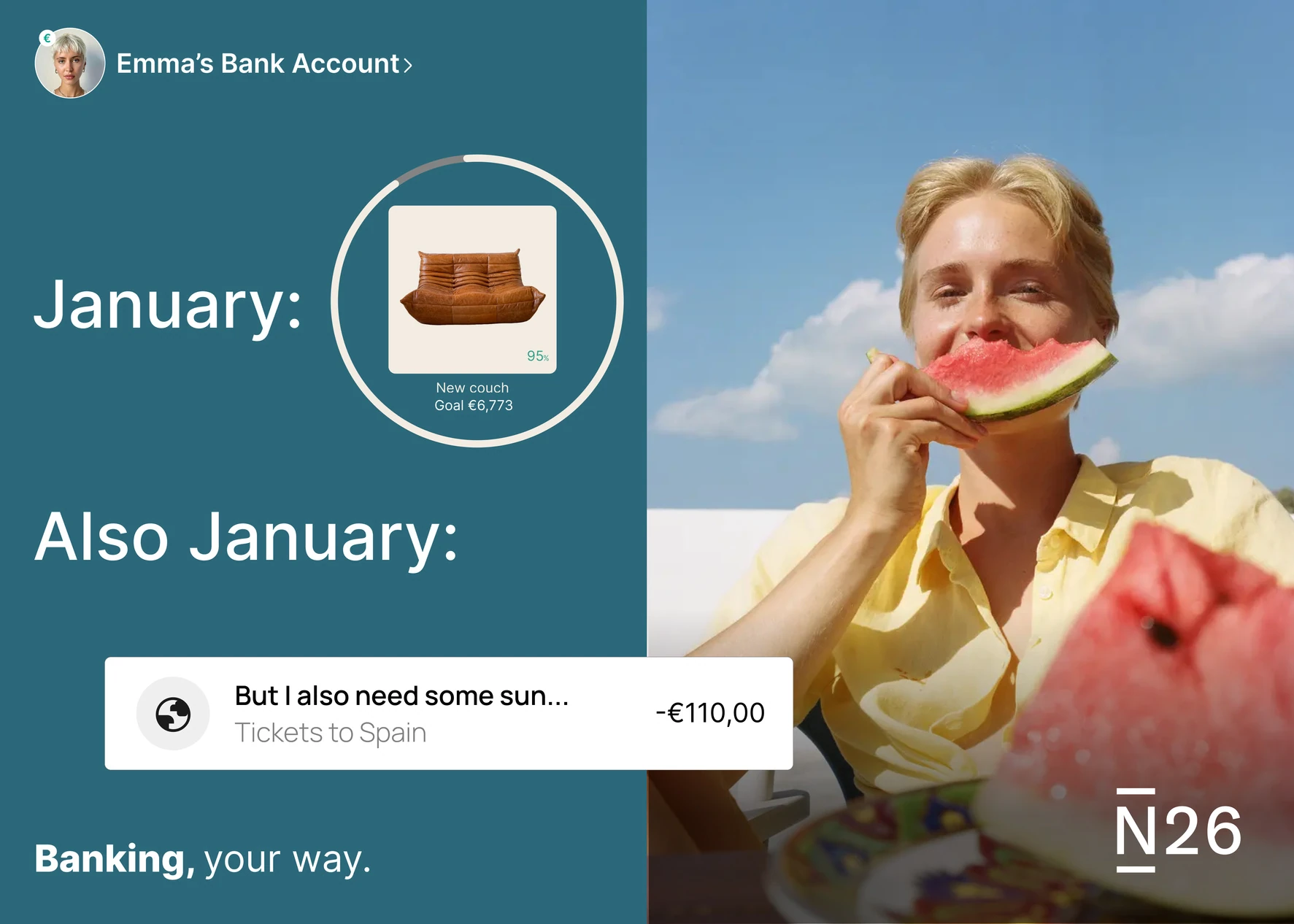 N26 mobile app interface design emphasizing user-friendly banking experience