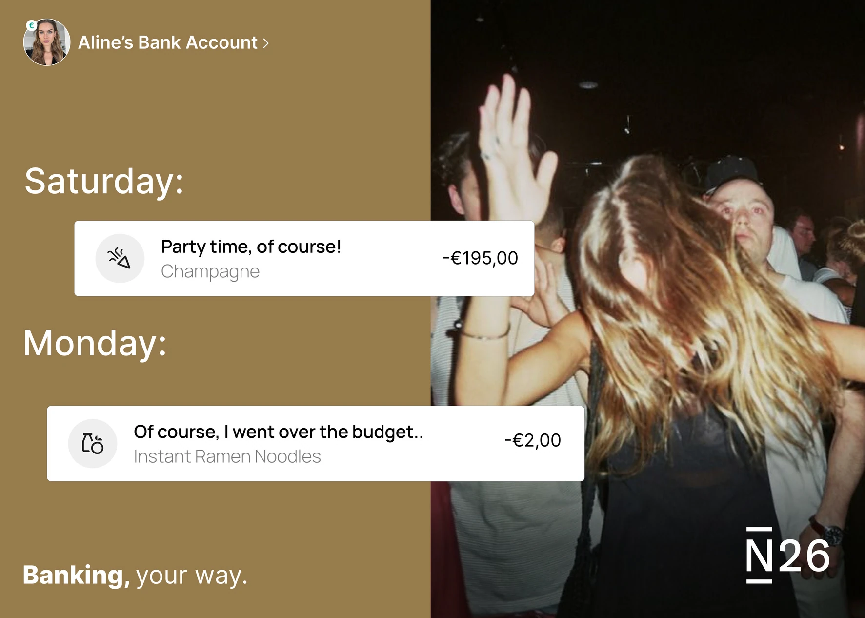 N26 brand messaging and copywriting examples for digital banking campaign