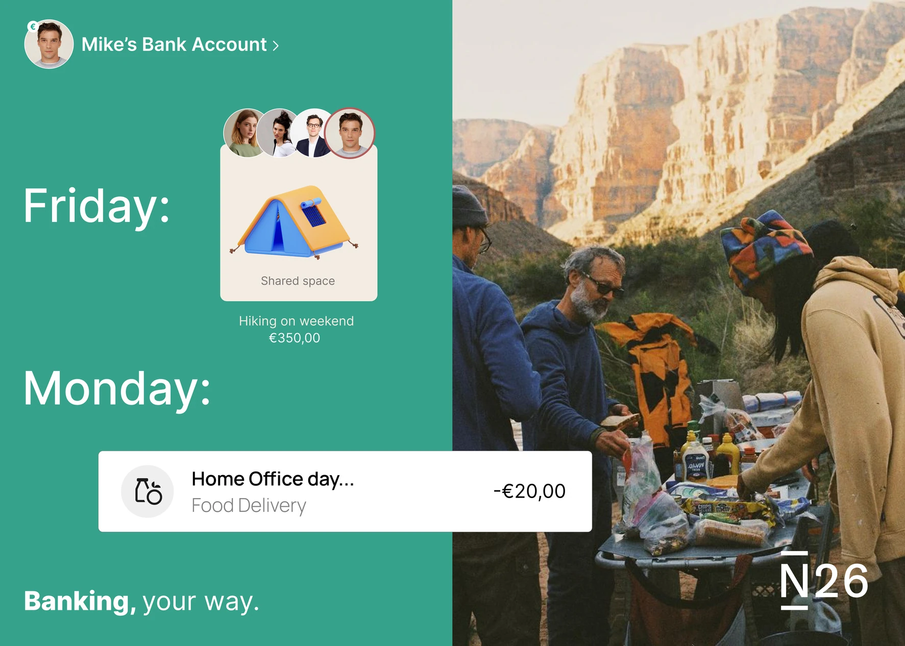 N26 advertising creative showcasing seamless banking solutions