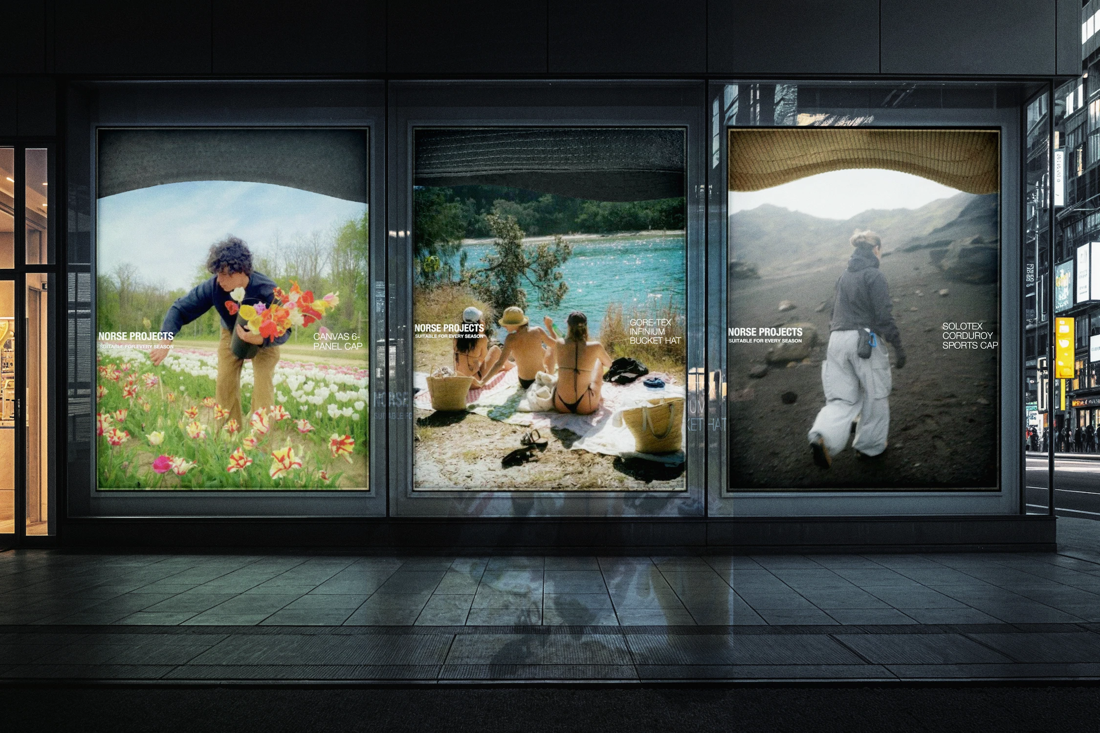 Norse Project seasonal campaign showcasing weather-resistant accessories